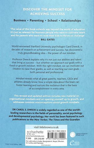 Mindset - Updated Edition: Changing The Way You Think To Fulfil Your  Potential - DR Carol Dweck