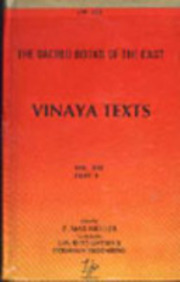 Vinaya Texts (in 3 Vols. ) : The Sacred Books of the East: Vols. 13, 17, 20