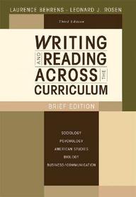 Writing And Reading Across The Curriculum, Brief Edition (3rd Edition)