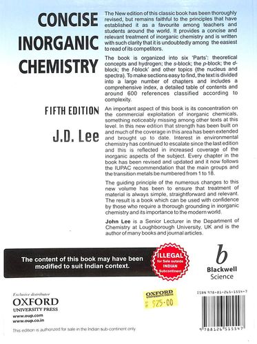 Buy Concise Inorganic Chemistry book : Jd Lee , 8126515546