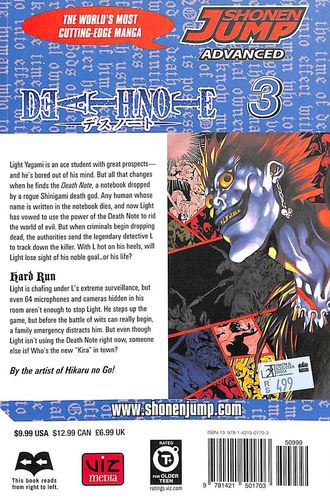 Death Note Vol. 1 English Manga Tsugumi Ohba Takeshi Obata Shonen