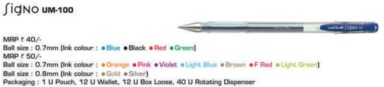 Uniball Um 100 Silver Signo Gel Pen