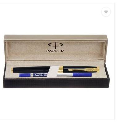 Parker Aster Lacque Black Gt Roller Ball Pen - Blue Ink