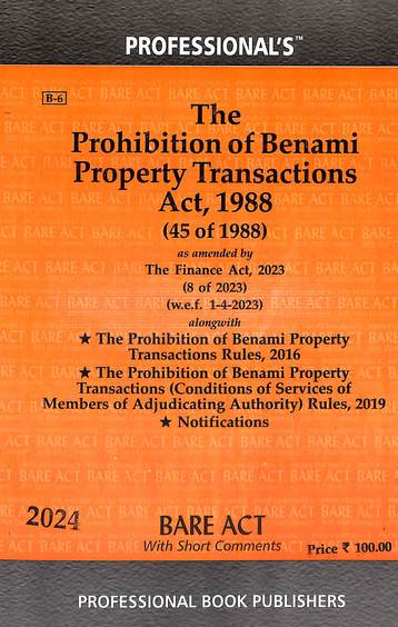Prohibition Of Benami Property Transactions Act 1988 Bare Act