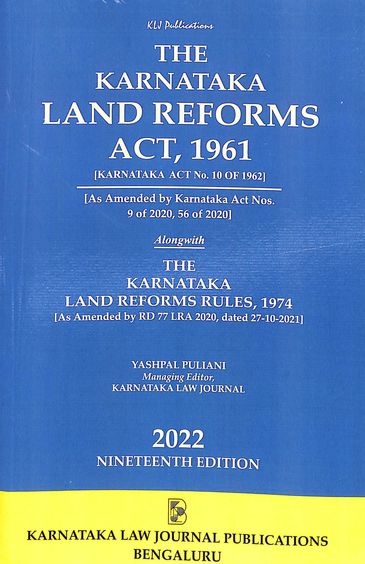 buy-karnataka-land-reforms-act-1961-karnataka-act-no-10-of-1962