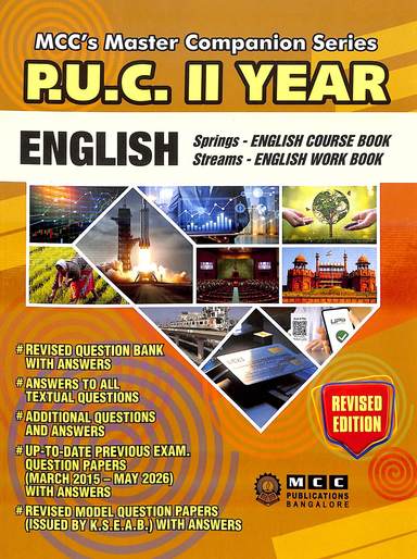 English 2nd Puc Springs English Course Book Streams English Work Book :  Mccs Master Companion