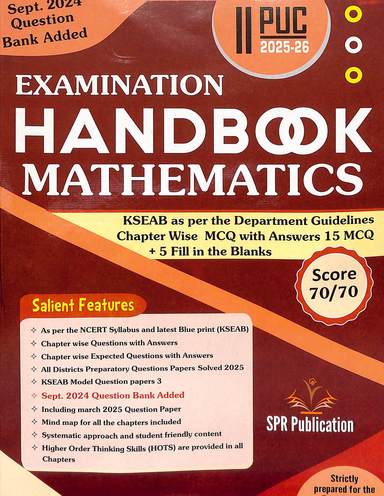 Spr  Mathematics 2 Puc For 2026-27  Examination Handbook With Study Material