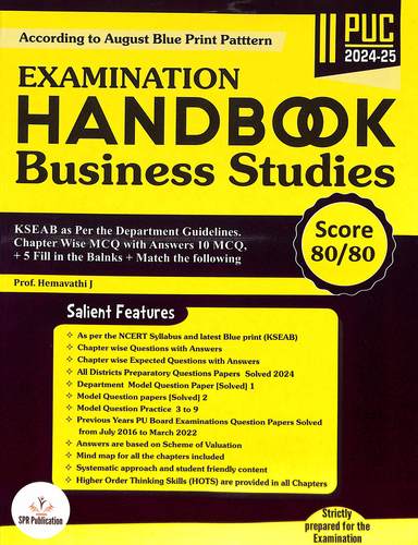 Business Studies 2nd Puc 2026 -27 Examination Handbook