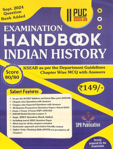 Indian History 2 Puc For -  2026-27  : Examination Handbook