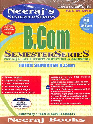 Bcom Semester Series  3 Sem : General English / Cor/Acc/Fin/Man/ Fun /Cos/ Digital / Ent/