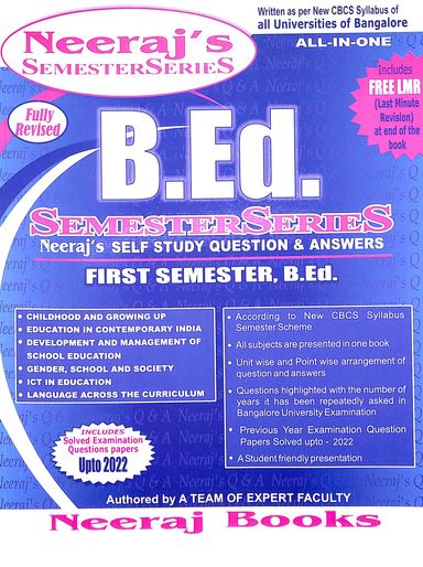 Bed Sem Series 1st Sem Self Study Question & Answers  All In One Chi/Gro/Edu/ Con/Dev/Man/Sch/Ed/Gen