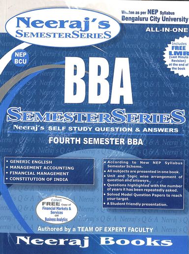 Buy Bba 4 Sem / Gen Eng/ Manag Acco/ Finan Manag/ Const India Nep : Bcu ...