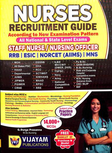 Nurses Recruitment Guide For Staff Nurse Esic Rrb Mlhp Cho Nursing Officer With Free Booklet Updated