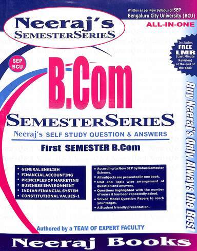 B Com 1st Sem Bcu Sep Semester Series  : Gen Eng/Fin Acc/ Princi/Mar/Busi/Envi/Indi/Sys