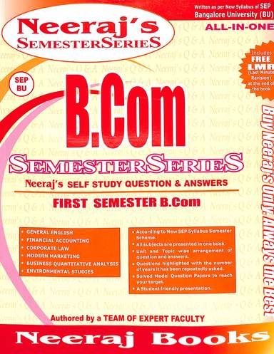B Com 1st Sem  Bu Sep Semester Series Sep  Gene/ Engl/ Fina/ Acc/ Cor/Law/Mod/Mark/ Qua/Ana/Bus/Dec/