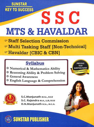 Ssc Mts & Havaldar Staff Selection Commission / Multi Tasking Staff Non Technocal Havaldar Cbic &