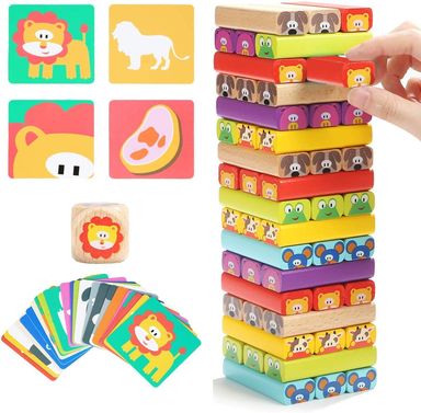 Toycra Top Brighe Family Games Animal Stacking Game 52 Pcs Tb 120314