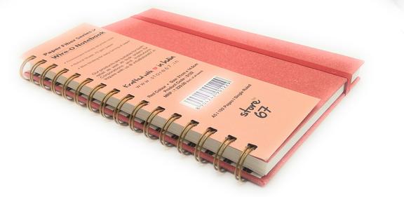 Red Color Paper Fibre Series Wire O Note Book