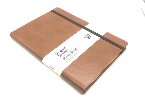Tan Vegan Series Elastic Note Book