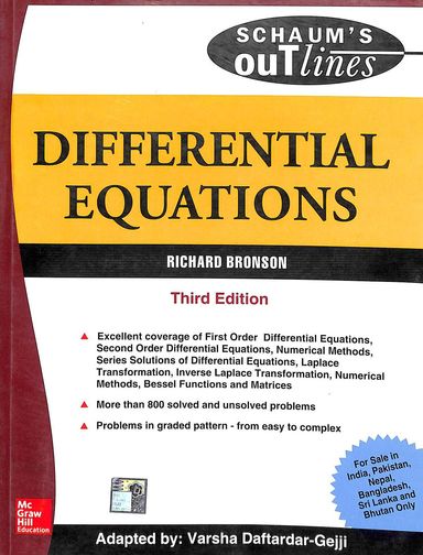 Buy Differential Equations Schaums Outlines Book : Richard Bronson ...