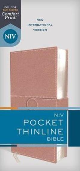 NIV, Pocket Thinline Bible, Leathersoft, Pink, Snap Closure, Red Letter, Comfort Print