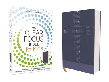 NIrV, Clear Focus Bible for Kids (Help Kids with ADHD or Dyslexia Read with Confidence), Leathersoft, Blue Help Kids with ADHD or Dyslexia Read with Confidence