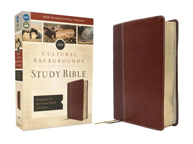 NIV, Cultural Backgrounds Study Bible (Context Changes Everything), Leathersoft, Brown, Red Letter Bringing to Life the Ancient World of Scripture