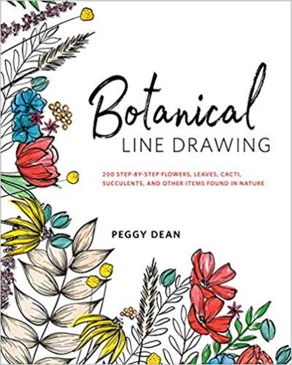Botanical Line Drawing : 200 Step By Step Flowers Leaves Cacti Succulents & Other Items Found