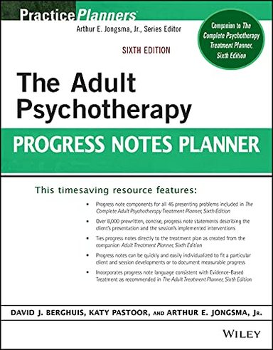 Adult Psychotherapy Progress Notes Planner, Sixth Edition