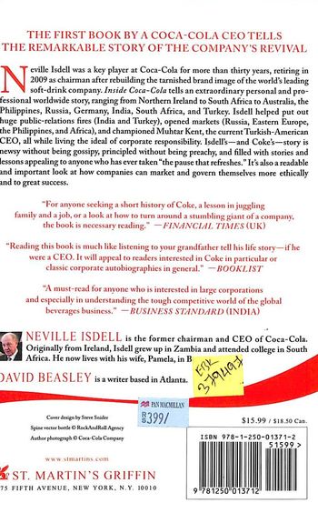 Inside Coca Cola: A CEO's Secrets on Building the World's Most Popular Brand [洋書] Amazon.com: Inside Coca Cola: A CEO's Secrets on Building the