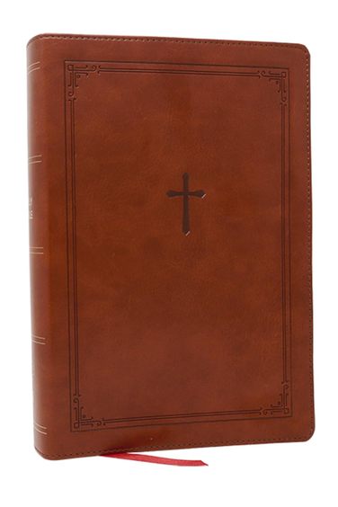 NKJV Giant Print End-of-Verse Reference Bible, Brown Leathersoft, Red Letter, Comfort Print: Holy Bible