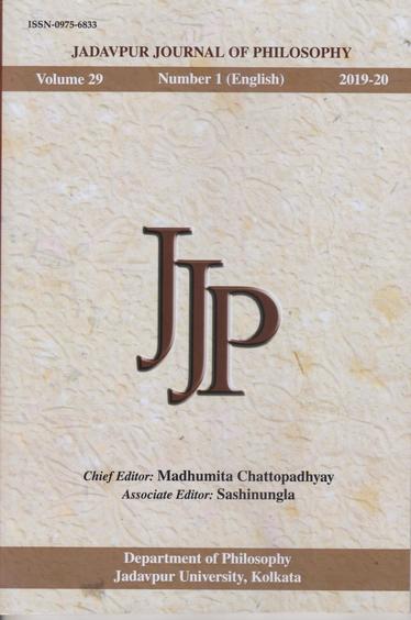 Jadavpur Journal of Philosophy Vol. 29 No. 1