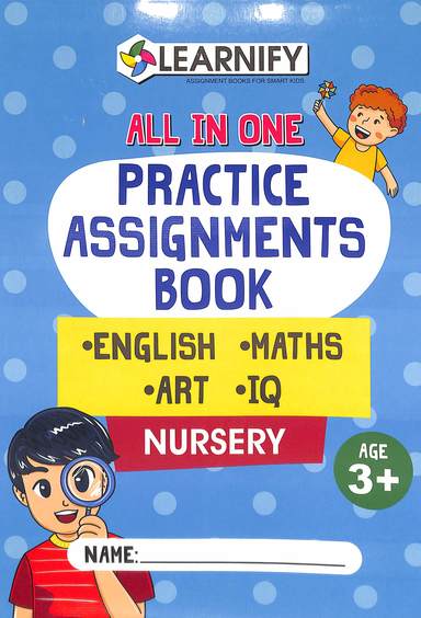 Learnify : All In One Practice Assignments Book  English Maths Art Iq Nursery Age 3+