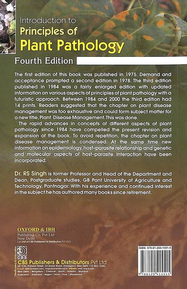 Buy Introduction To Principles Of Plant Pathology book : Rs Singh ,  8120415515, 9788120415515 - SapnaOnline.com India