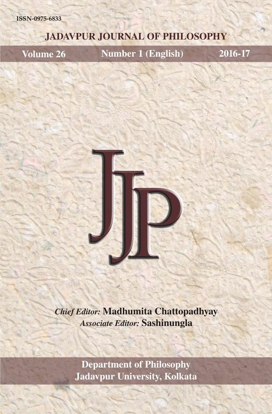 Jadavpur Journal of Philosophy Volume 26 (no. 1)