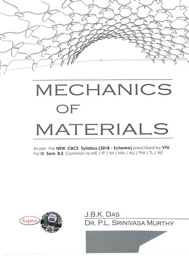 Mechanics Of Materials For Be & B Tech Course