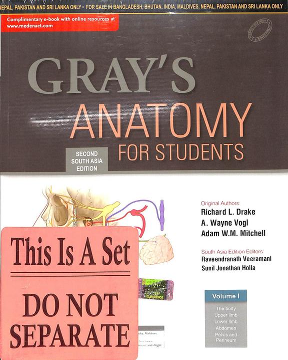 Buy Grays Anatomy For Student Set Of 2 Vol 2nd South Asia Edition book ...