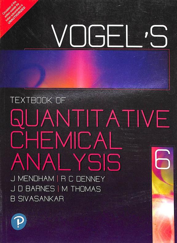 Buy Vogels Textbook Of Quantitative Chemical Analysis book : J