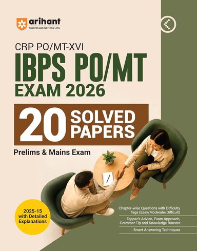 Crp Po Mt Xvi Ibps Po Mt Exam 2026 For 20 Solved Papers Prelims & Mains Exam : Code G989