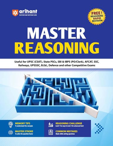 Master Reasoning For Upsc State Pscs,Sbi & Ibps,Afcat,Ssc,Railway,Upsssc,B.Ed Code:J197