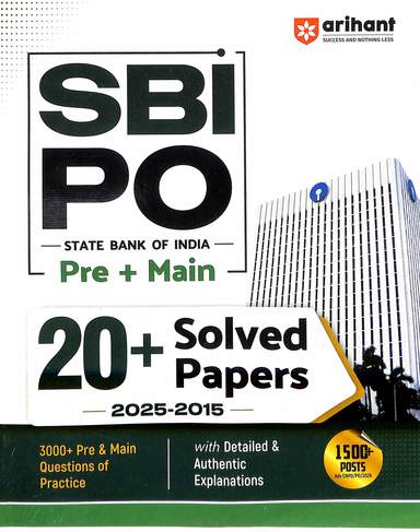 Sbi Po Pre  Main 20+ Solved Papers 2025-2015 : Code J564