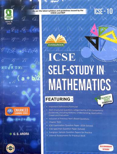 Icse Self Study In Mathematics Class 10 For March 2027 Examination