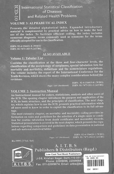 語学+参考書 Icd-10: International Statistical Classification of Diseases and Related Health Problems : Instruction Manual (ICD-10 International Statistical Classification of Diseases and Related Health Problems) International statistical classification of diseases and