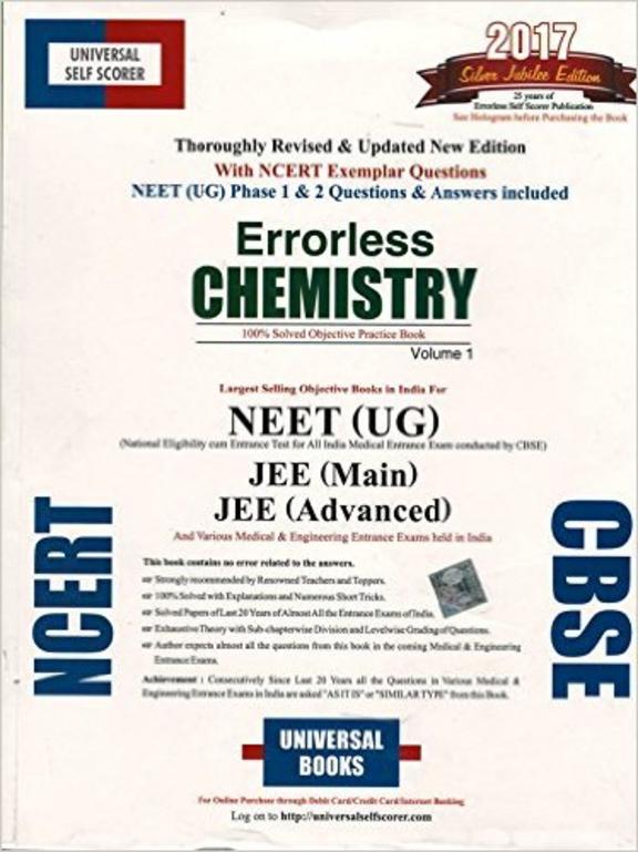 Errorless Chemistry Neet Aiims Nta 2019 Set Of 2 Vols