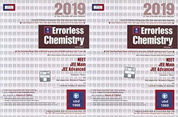 Errorless Chemistry 2019 For Neet Jee Main Jee Advanced Set Of 2 Vols