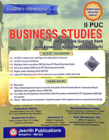 Business Studies 2nd Puc : Students Illuminator A Complete Question Bank With Answers An Authentic