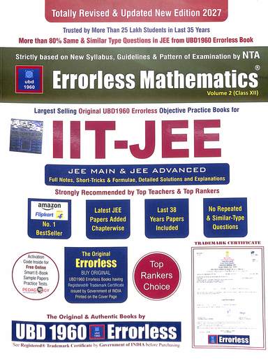 Errorless Mathematics  For Iit Jee Main & Advanced Set Of 2 Vol  - 2027