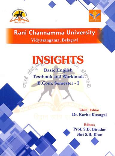 Insights Basic English Textbook & Workbook For Bcom 1 Sem : Rcu