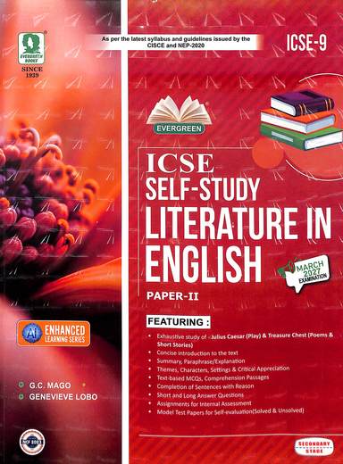 Icse Self Study Literature In English Paper 2 Class 9 For March 2027 Examination