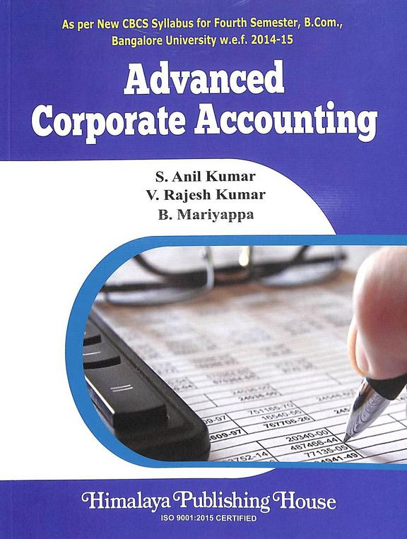 Buy Advanced Corporate Accounting 4th Sem Bcom : Bu Book : S Anil Kumar 